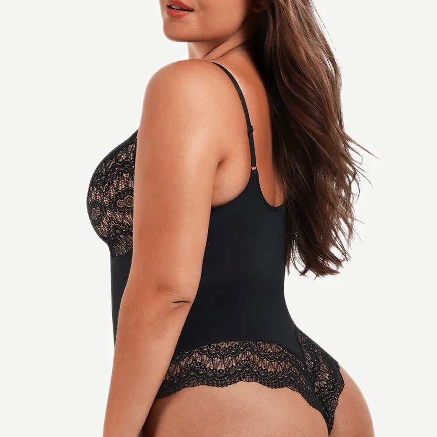Body dentelle pointu bodladies ébène
