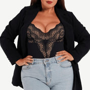 Body dentelle pointu bodladies ébène